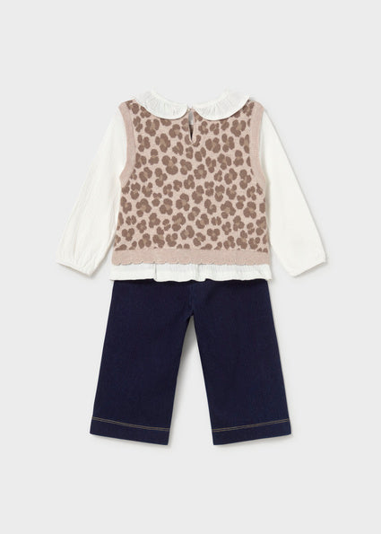 Attached Vest Pants Set - Walnut by Mayoral, view 5