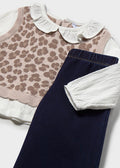 Attached Vest Pants Set - Walnut by Mayoral