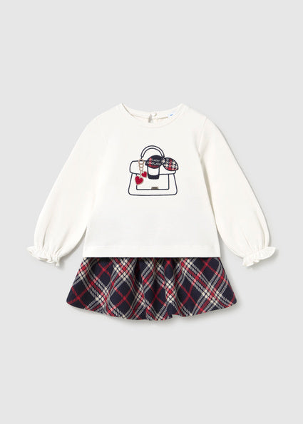 Plaid Skirt Set - Navy by Mayoral, view 2