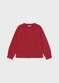 Knitted Smooth Sweater & Tweed Shorts - Red by Mayoral