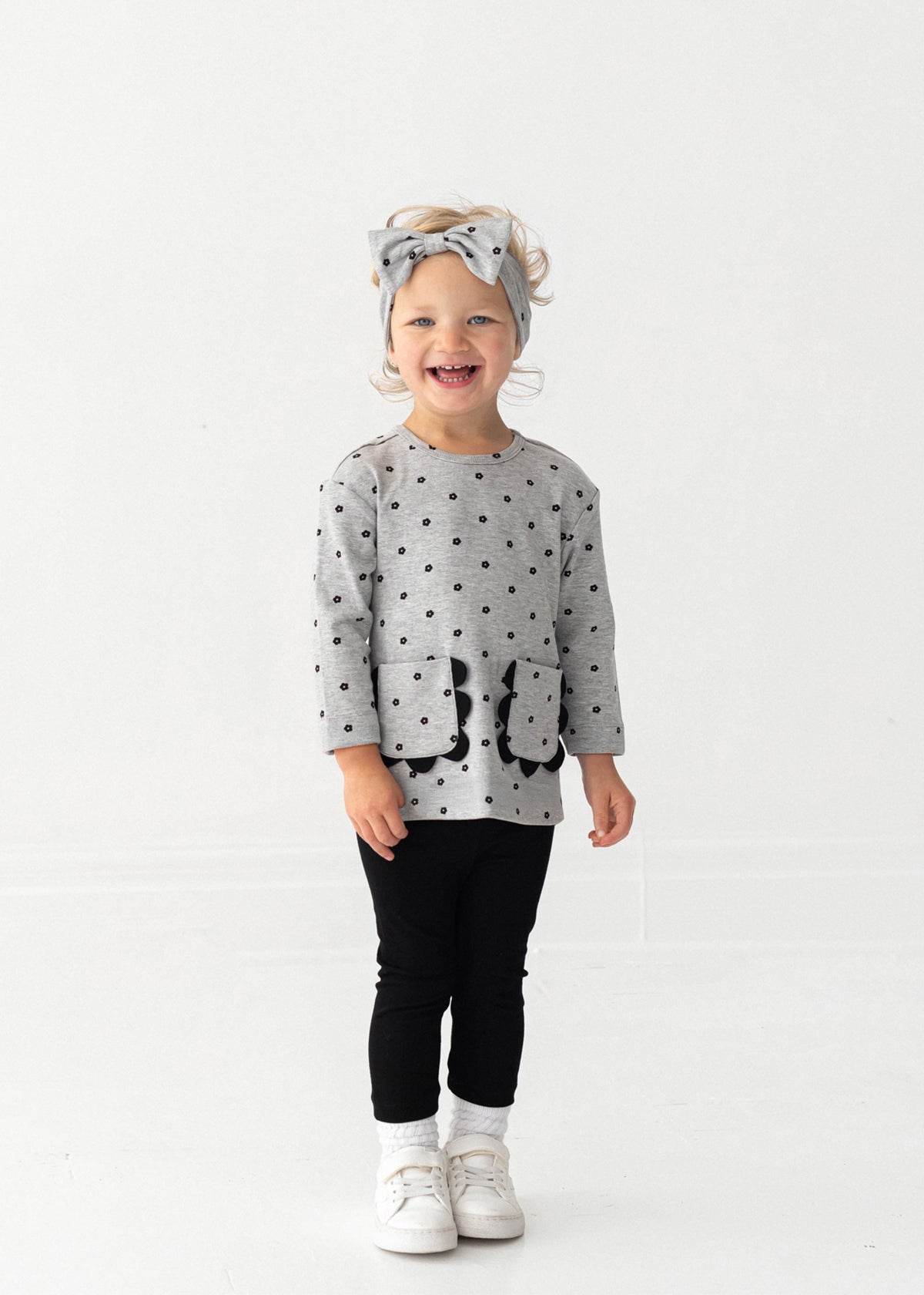 Petal Pockets 2 Piece Set - Grey by Mabel + Honey