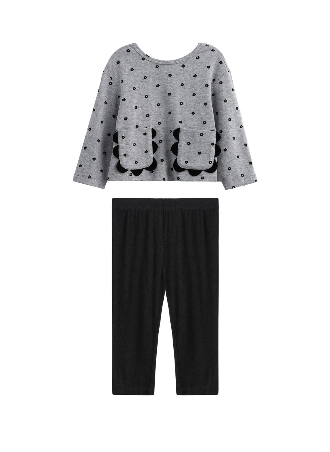Petal Pockets 2 Piece Set - Grey by Mabel + Honey, view 2
